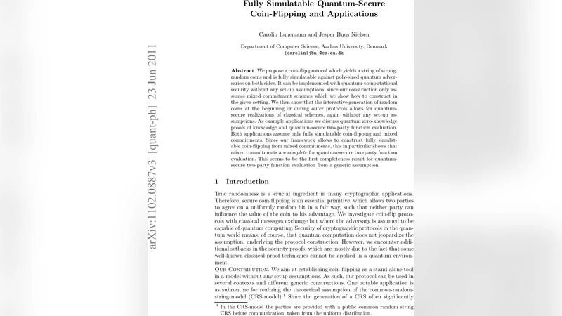 Fully Simulatable Quantum-Secure Coin-Flipping and Applications