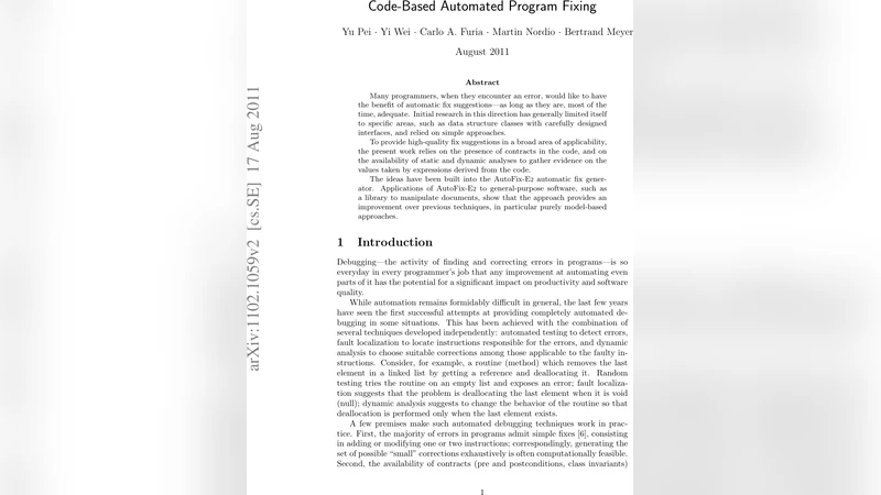 Code-based Automated Program Fixing