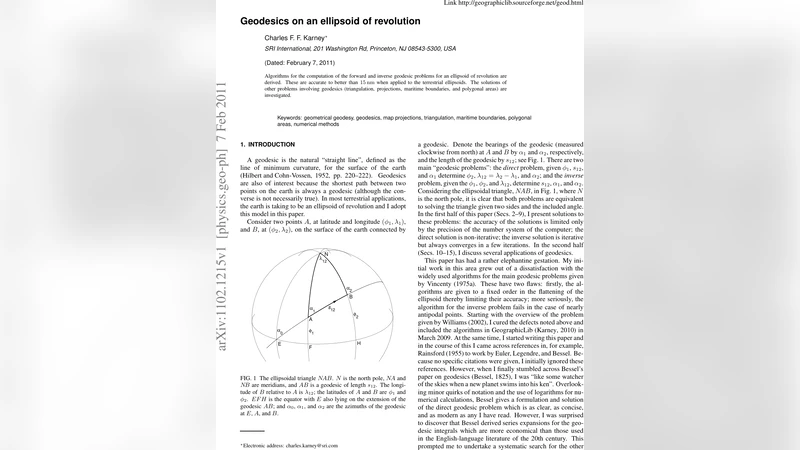 Geodesics on an ellipsoid of revolution