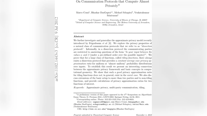 On Communication Protocols that Compute Almost Privately