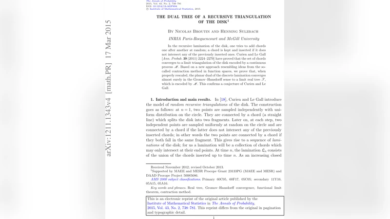 The dual tree of a recursive triangulation of the disk