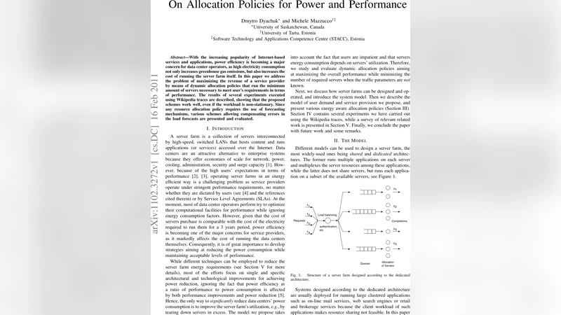 On Allocation Policies for Power and Performance
