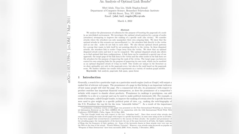 An Analysis of Optimal Link Bombs