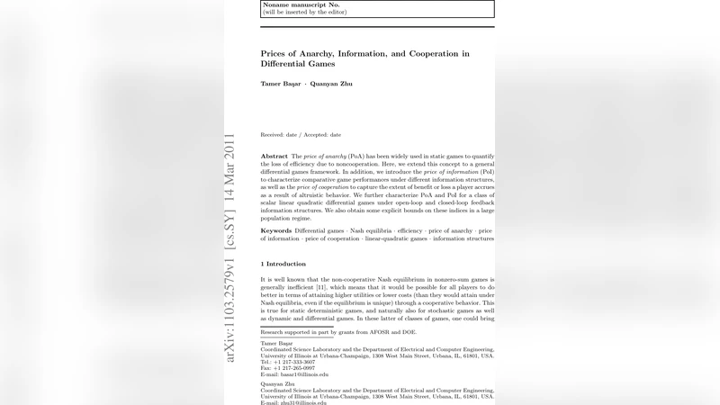 Prices of Anarchy, Information, and Cooperation in Differential Games