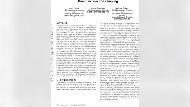 Quantum rejection sampling