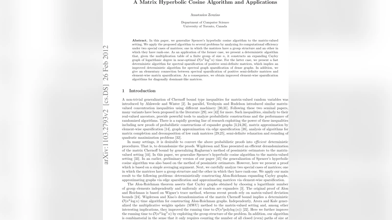 A Matrix Hyperbolic Cosine Algorithm and Applications