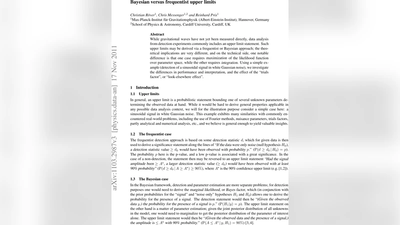 Bayesian versus frequentist upper limits