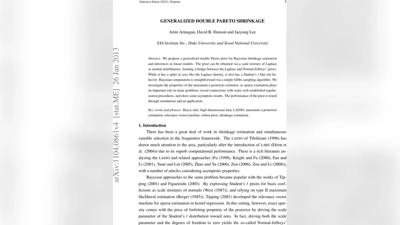 Generalized double Pareto shrinkage