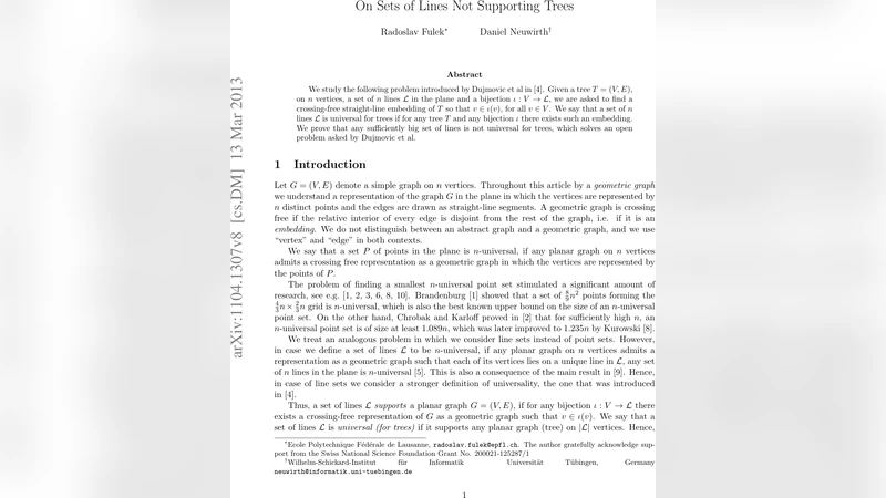 On Sets of Lines Not-Supporting Trees