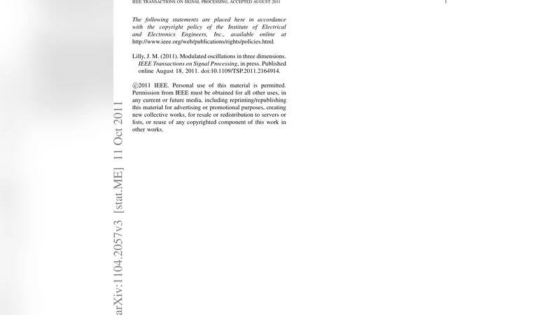 Modulated Oscillations in Three Dimensions