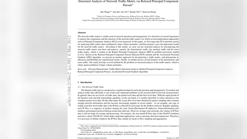 Structural Analysis of Network Traffic Matrix via Relaxed Principal   Component Pursuit