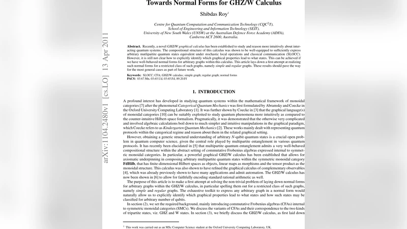Towards Normal Forms for GHZ/W Calculus