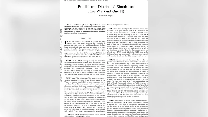 Parallel and Distributed Simulation: Five Ws (and One H)