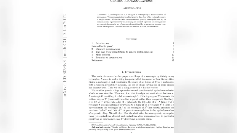 Generic rectangulations