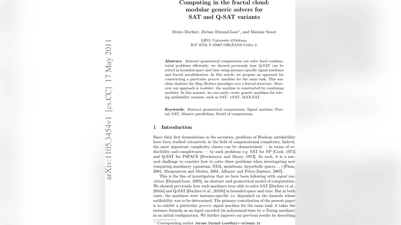 Computing in the fractal cloud: modular generic solvers for SAT and   Q-SAT variants