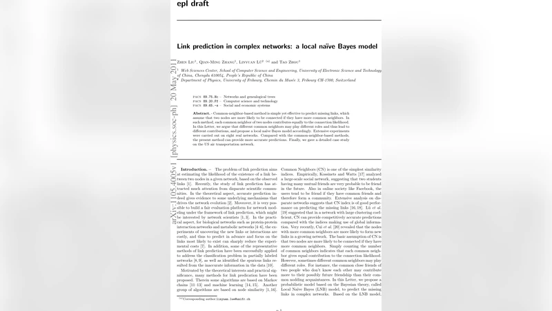 Link prediction in complex networks: a local na"{i}ve Bayes model