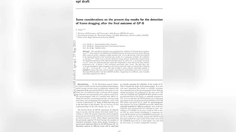Some considerations on the present-day results for the detection of   frame-dragging after the final outcome of GP-B