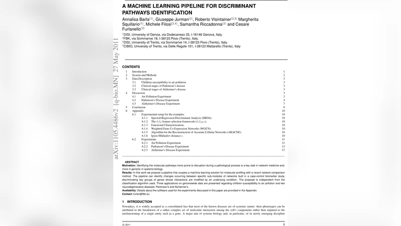A machine learning pipeline for discriminant pathways identification