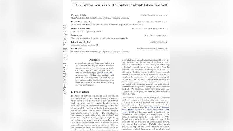 PAC-Bayesian Analysis of the Exploration-Exploitation Trade-off