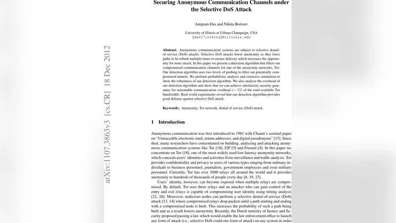 Securing Tor Tunnels under the Selective-DoS Attack