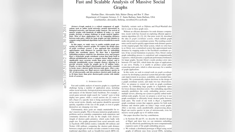 Fast and Scalable Analysis of Massive Social Graphs