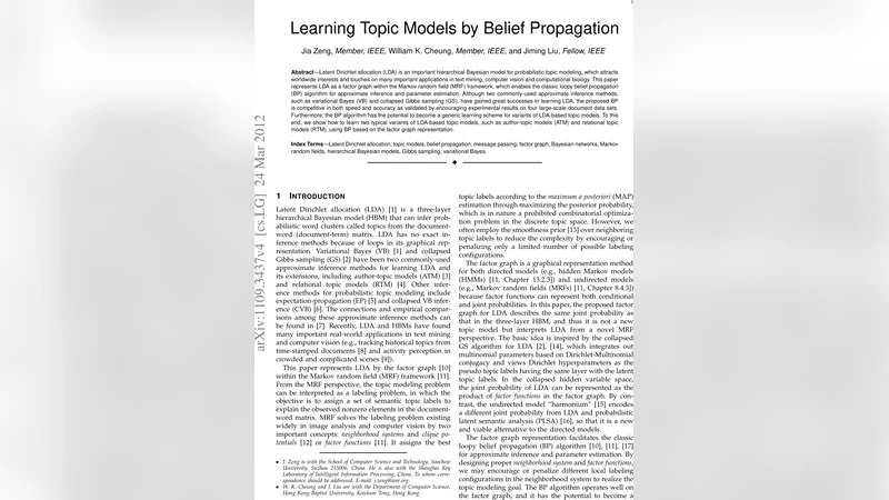 Learning Topic Models by Belief Propagation