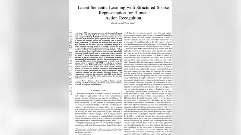Latent Semantic Learning with Structured Sparse Representation for Human   Action Recognition