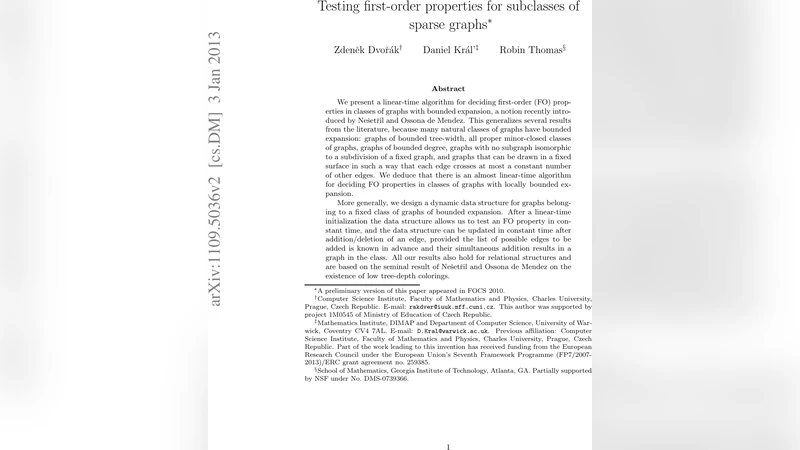 Testing first-order properties for subclasses of sparse graphs