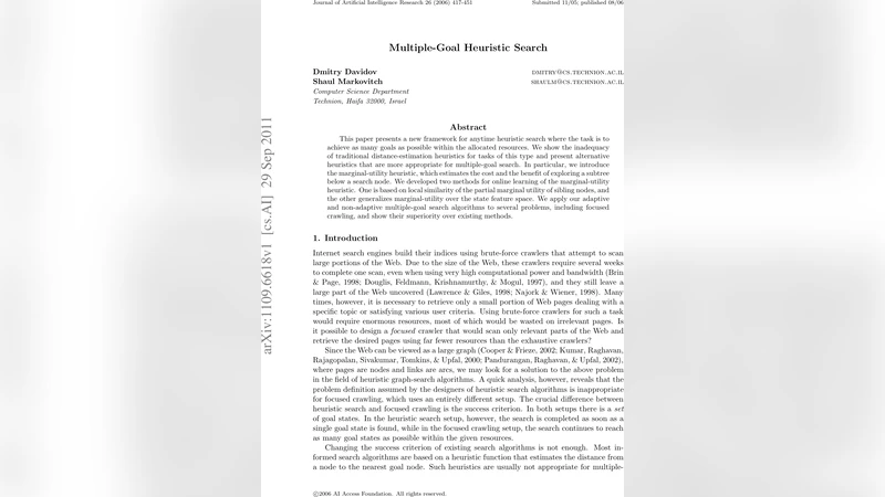 Multiple-Goal Heuristic Search