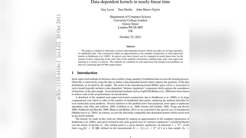 Data-dependent kernels in nearly-linear time