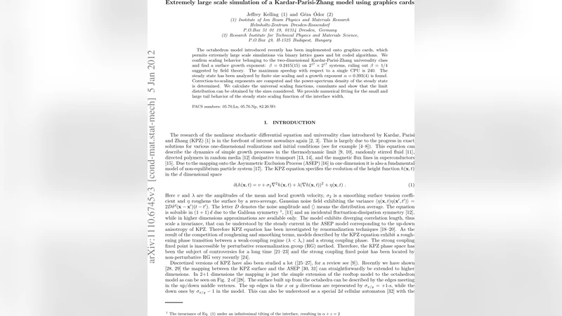 Extremely large scale simulation of a Kardar-Parisi-Zhang model using   graphics cards