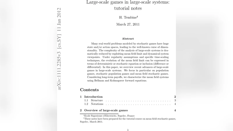Large-scale games in large-scale systems