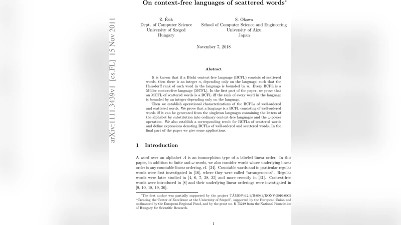 On context-free languages of scattered words