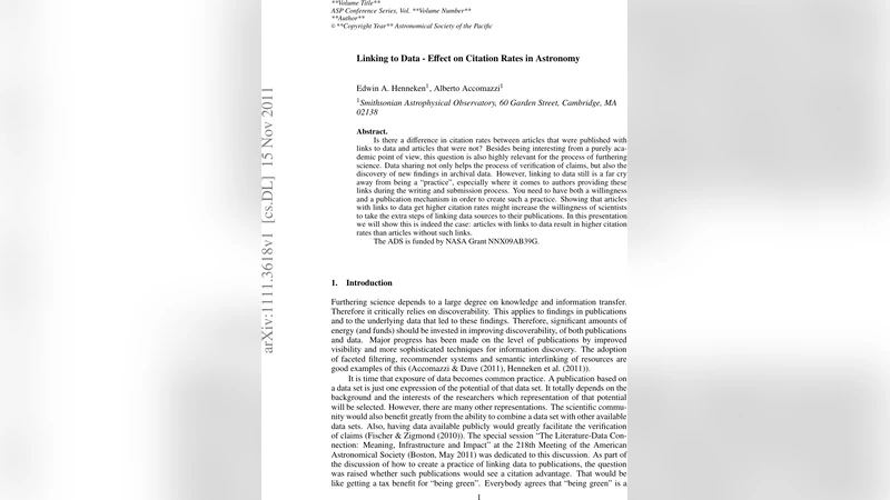 Linking to Data - Effect on Citation Rates in Astronomy