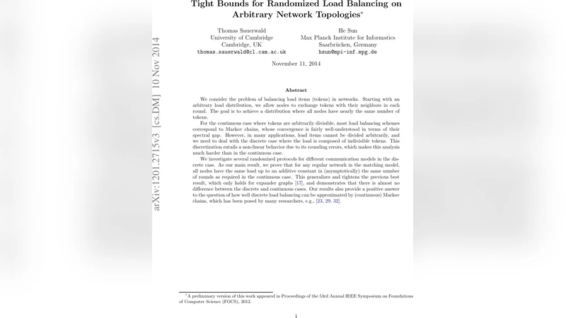 Tight Bounds for Randomized Load Balancing on Arbitrary Network   Topologies
