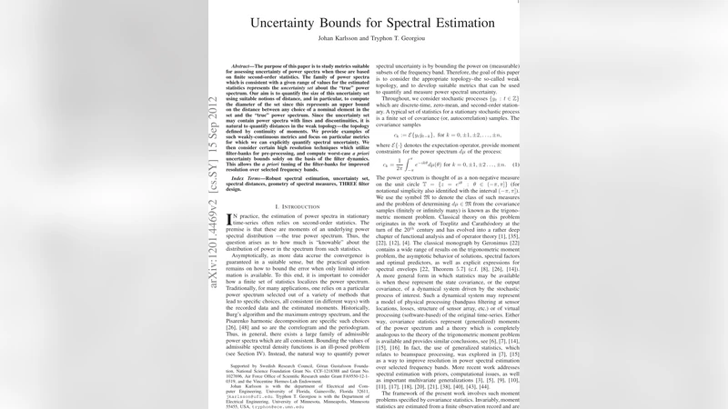 Uncertainty Bounds for Spectral Estimation