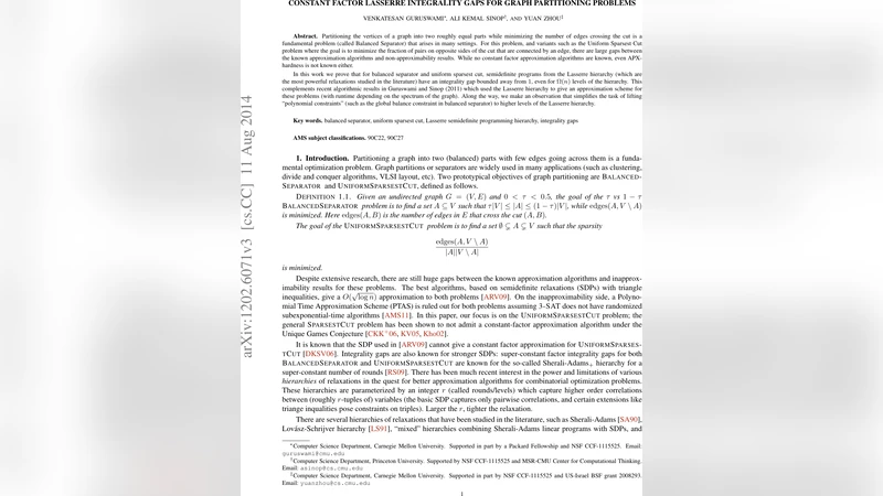 Constant Factor Lasserre Integrality Gaps for Graph Partitioning   Problems