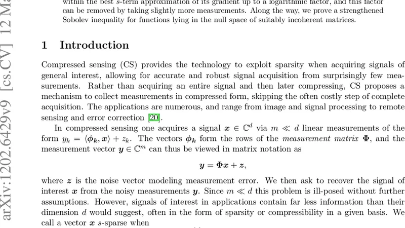 Stable image reconstruction using total variation minimization