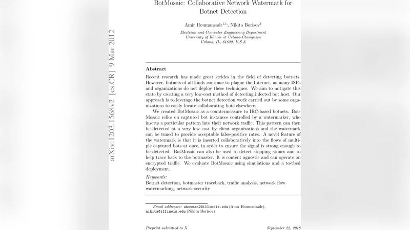 BotMosaic: Collaborative Network Watermark for Botnet Detection