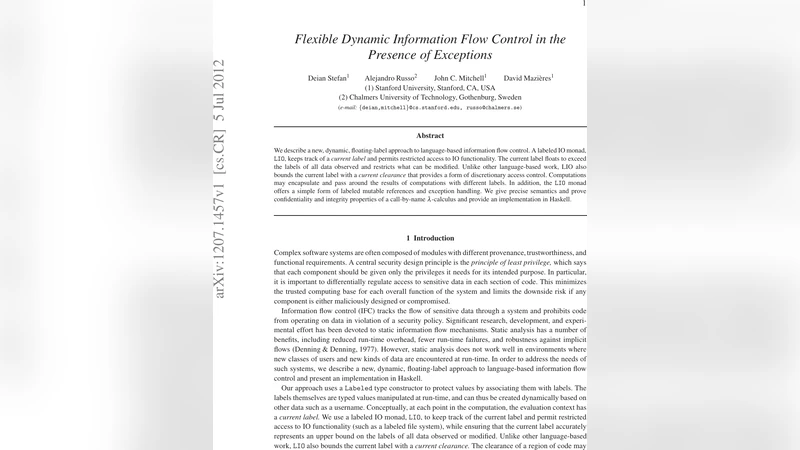 Flexible Dynamic Information Flow Control in the Presence of Exceptions