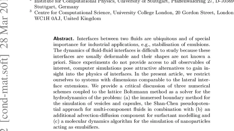 Numerical simulations of complex fluid-fluid interface dynamics