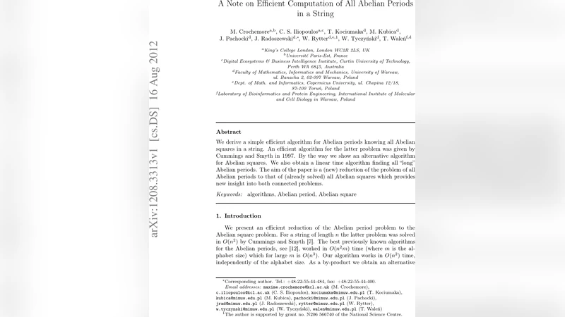 A Note on Efficient Computation of All Abelian Periods in a String