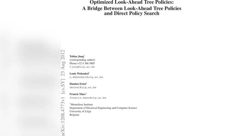 Optimized Look-Ahead Tree Policies: A Bridge Between Look-Ahead Tree   Policies and Direct Policy Search