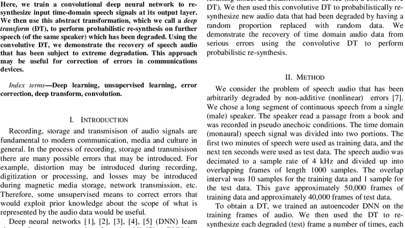 Deep Transform: Time-Domain Audio Error Correction via Probabilistic   Re-Synthesis