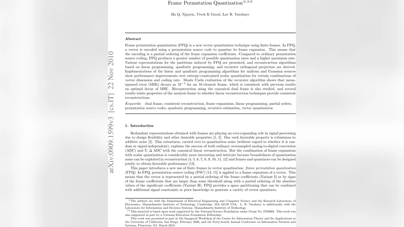 Frame Permutation Quantization