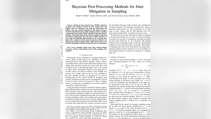 Bayesian Post-Processing Methods for Jitter Mitigation in Sampling