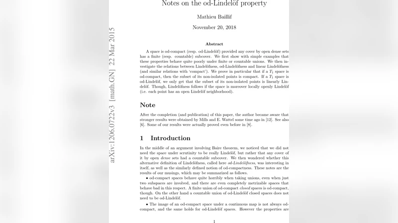 Notes on the od-Lindel"of property