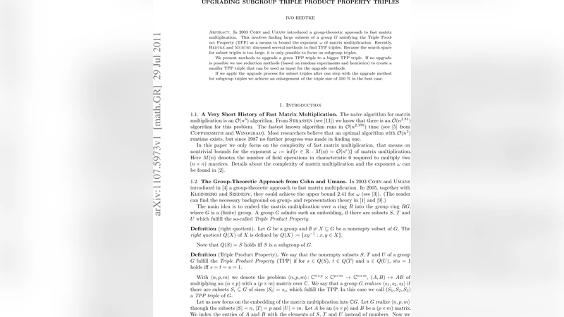 Upgrading Subgroup Triple Product Property Triples