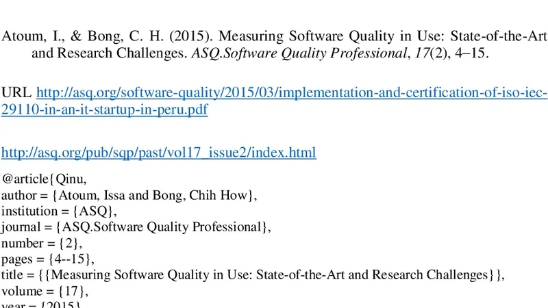 Measuring Software Quality in Use: State-of-the-Art and Research   Challenges