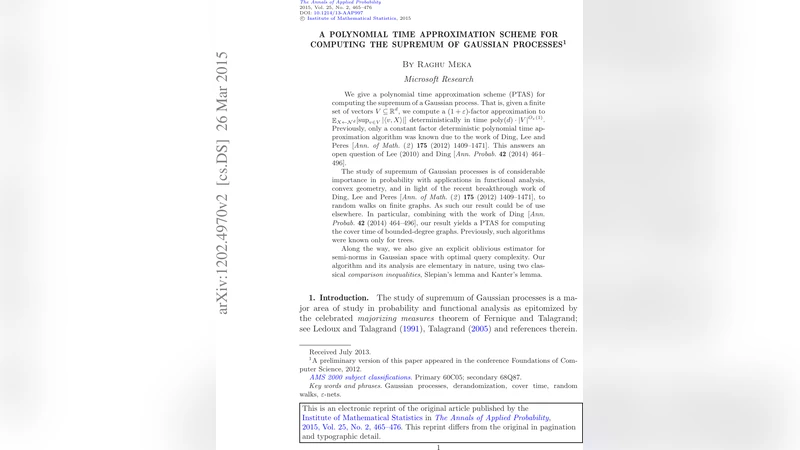 A polynomial time approximation scheme for computing the supremum of   Gaussian processes
